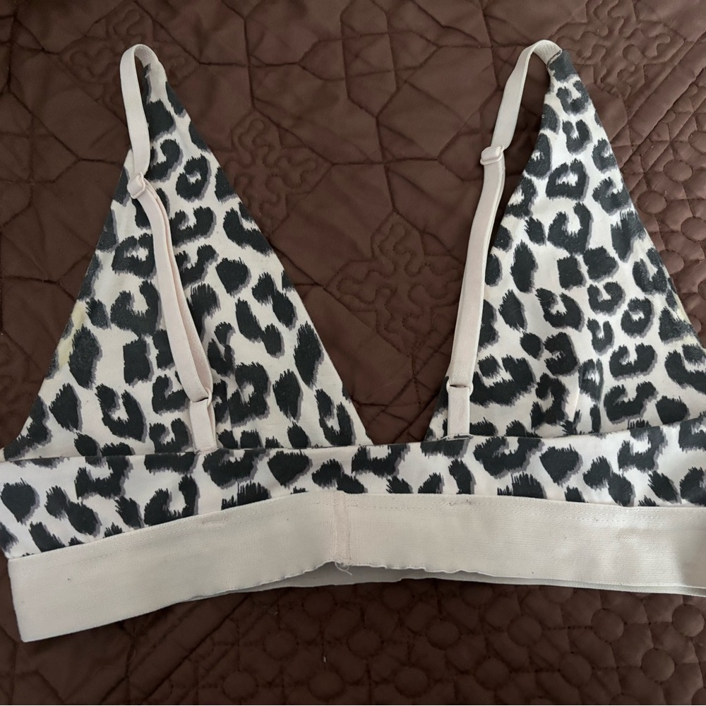 Pact Leopard Print Bralette - Black and Cream - Picture 2 of 4